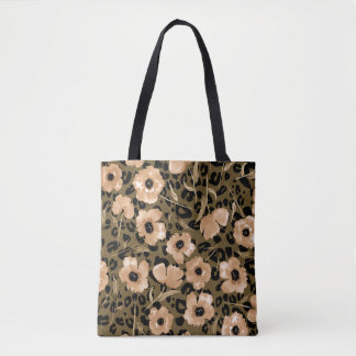 Bolsa Tote Leopardo Floral de Aquarela: Padrão Sem Fim