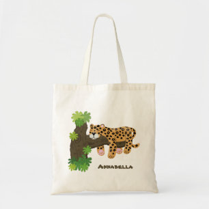 Bolsa Tote Leopardo giro dormindo na ilustração de desenhos