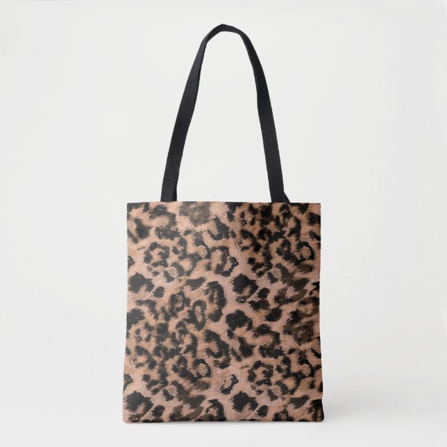 Bolsa Tote Leopardo - impressão de animais com impressão (Frente)