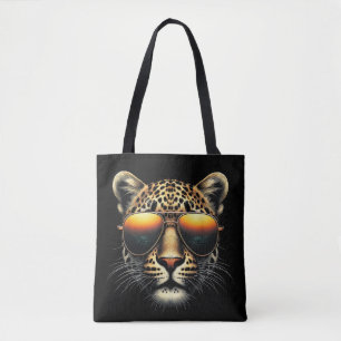 Bolsa Tote Leopardo Legal Usando Óculos de Sol Leopardo Estil