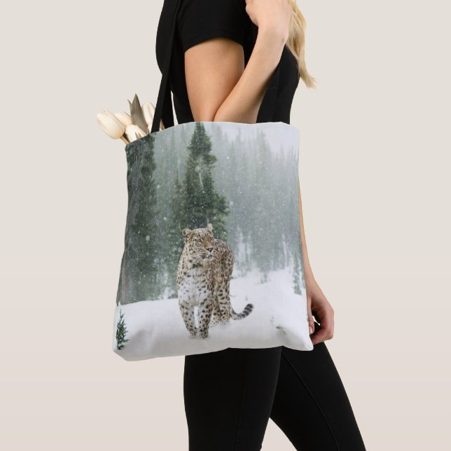 Bolsa Tote Leopardo na neve (Close Up)