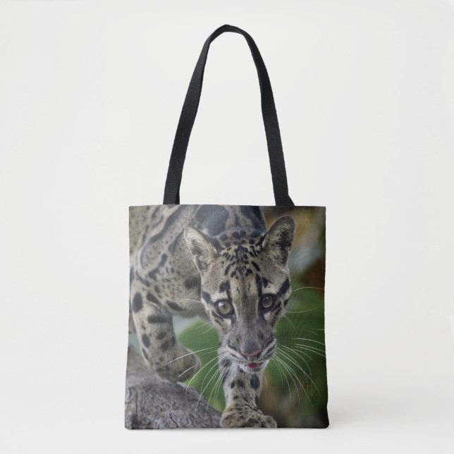 Bolsa Tote Leopardo nublado em movimento (Frente)