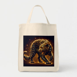 Bolsa Tote Leopardo Selvagem Preto, Marrom e Dourado em uma C