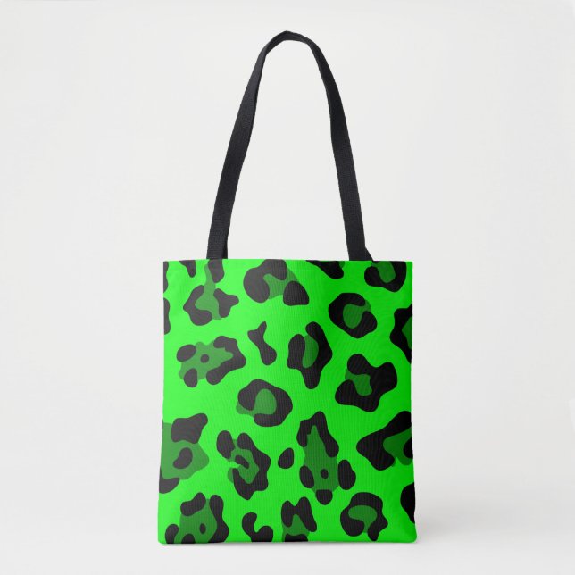 Bolsa Tote leopardo verde-ácido (Frente)