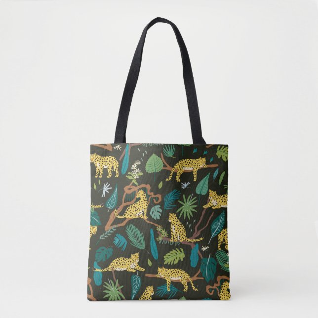 Bolsa Tote Leopardos na Selva: Selvagem Vintage (Frente)