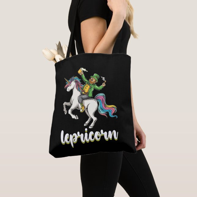 Bolsa Tote Lepricorn Leprechaun Dia de São Patrício Unicorn (Close Up)