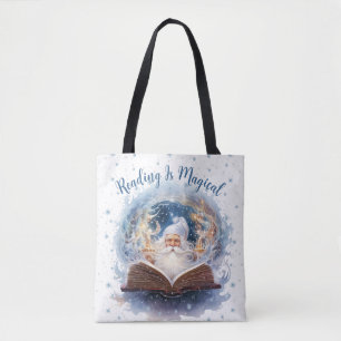Bolsa Tote Ler é Design de Floco de Neve Mágico