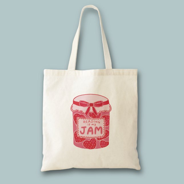 Bolsa Tote Ler é minha paixão (Reading is my jam book themed tote bag)