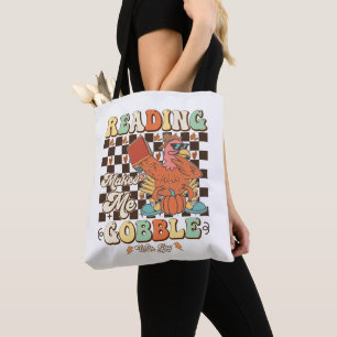 Bolsa Tote Ler Me Faz Brincar Com Alegria, Ação De Graças Leg