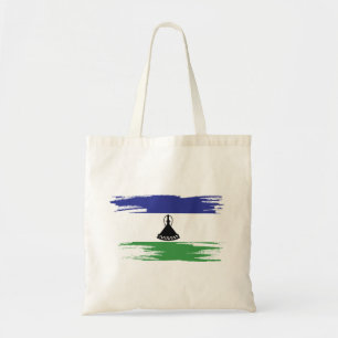 Bolsa Tote Lesotho Flag Brush Art