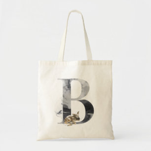 Bolsa Tote Letra B, alfabeto de veado