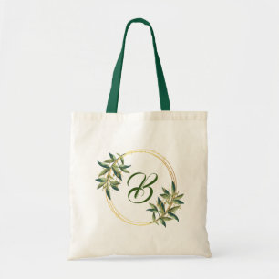 Bolsa Tote Letra B Canvas Tote Bag - Wreath Twig Corolla