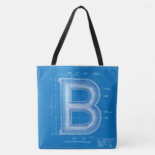 Bolsa Tote Letra B Monograma Blueprint