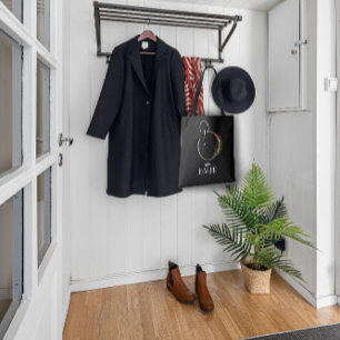 Bolsa Tote Letra de flor de aquarela russa B