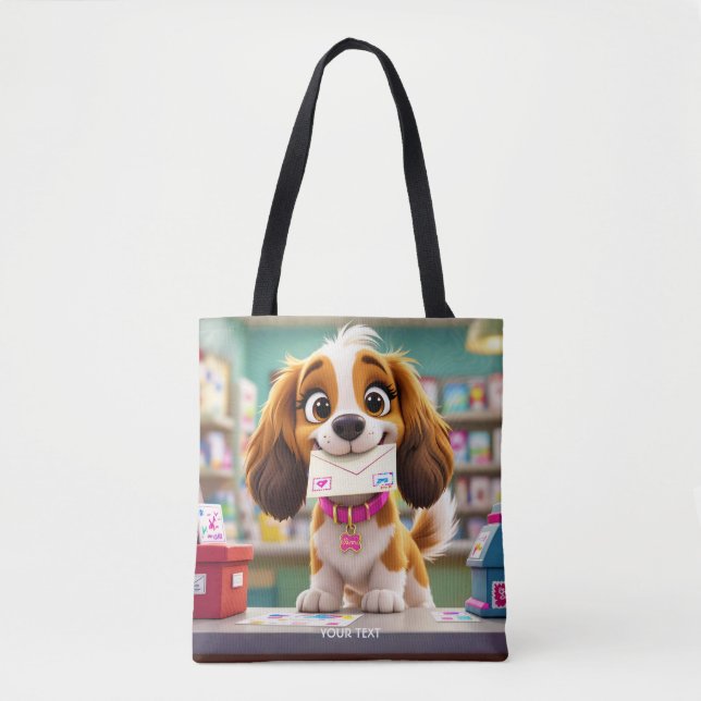 Bolsa Tote Letra de Posto Fantasy Cute Dog (Frente)
