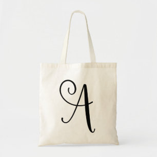 Bolsa Tote Letra do monograma uma sacola das canvas do