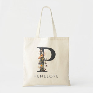 Bolsa Tote Letra Floral Boho P