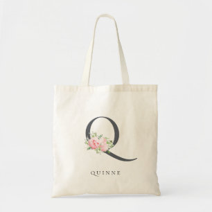 Bolsa Tote Letra Floral Botânica de Espelho Selvagem Q Monog