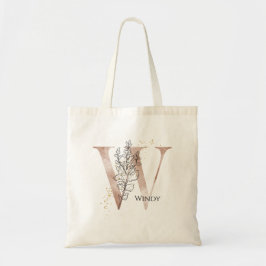 Bolsa Tote Letra Inicial Monograma Moderna W Boho Personaliza