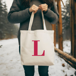 Bolsa Tote Letra inicial | Monograma moderno Na moda teal Leg