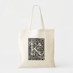 Bolsa Tote Letra K Monograma Medieval Art Nouveau