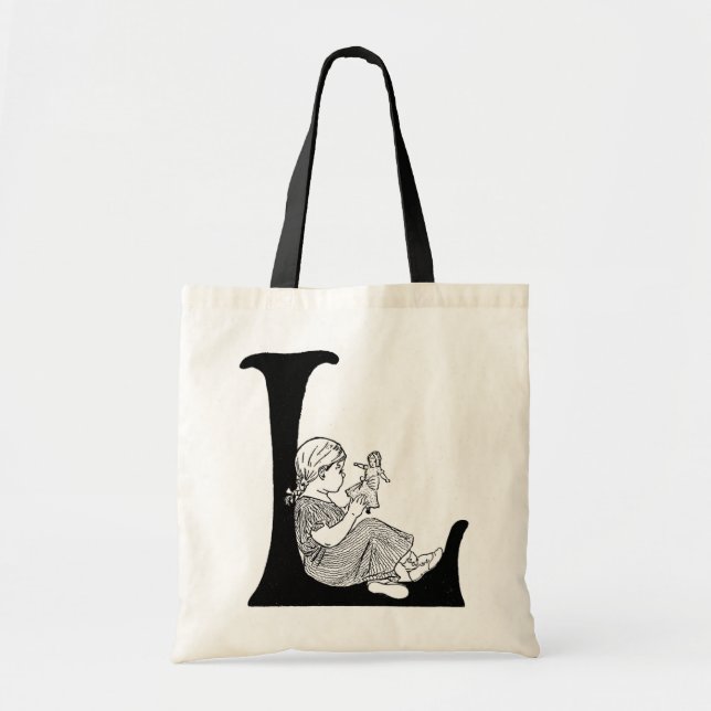 Bolsa Tote Letra "L" dos Dias Preguiçosos - Saco (Frente)