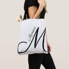 Bolsa Tote Letra M - Monograma + Nome - elegante moderno