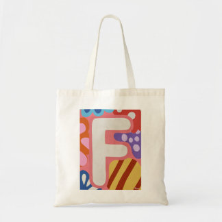 Bolsa Tote Letra Monograma F Decoração Dopamina Br