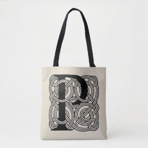 Bolsa Tote Letra P Vintage Celtic Knot Monograma