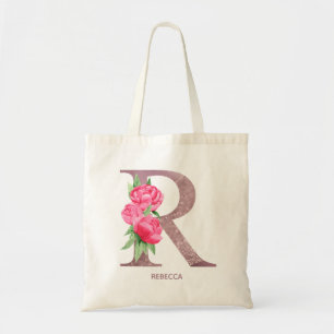Bolsa Tote Letra R Nome personalizado mãozinha
