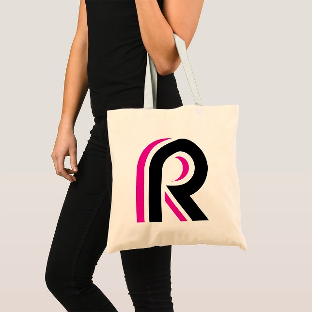 Bolsa Tote Letra rosa e preta R (Criador carregado)
