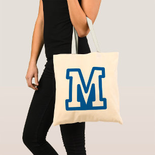 Bolsa Tote Letra Versity Azul M Monograma