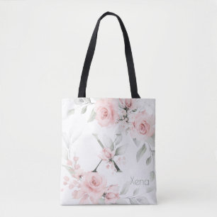 Bolsa Tote Letra X Minigráfica Rosa Rosa Cor-de-Ponta
