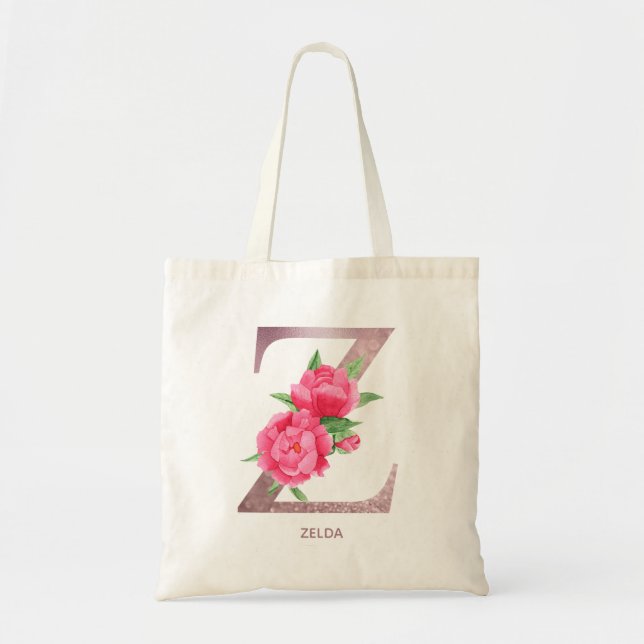 Bolsa Tote Letra Z Nome personalizado madrinha monograma (Frente)