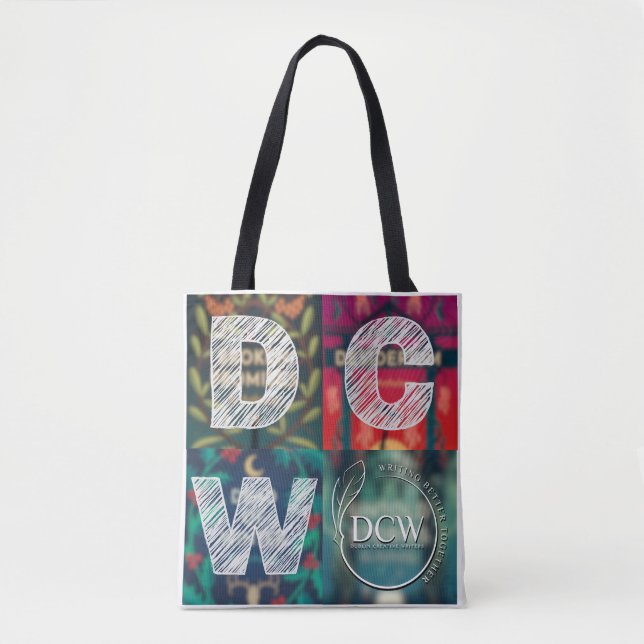 Bolsa Tote Letras brancas em fundo de cobrir DCW (Frente)