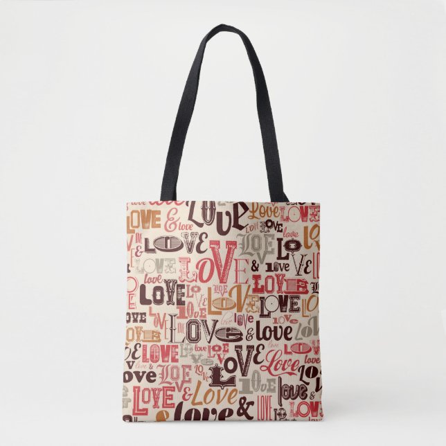 Bolsa Tote Letras Coloridas - Design de texto (Frente)