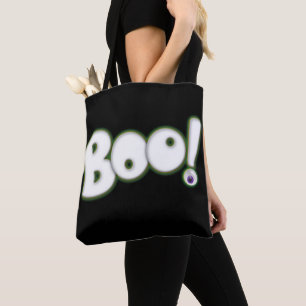 Bolsa Tote Letras de BOO de Fantasma Assustador Olho Negro En