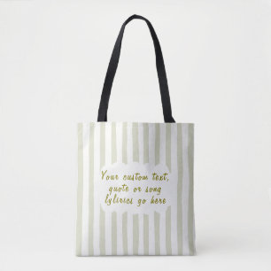 Bolsa Tote Letras de Música Personalizadas, Poema ou Citação