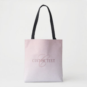 Bolsa Tote Letras Elegantes & Monograma Rose Ombre