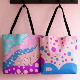 Bolsa Tote Letras Pastel Faith Pontos
