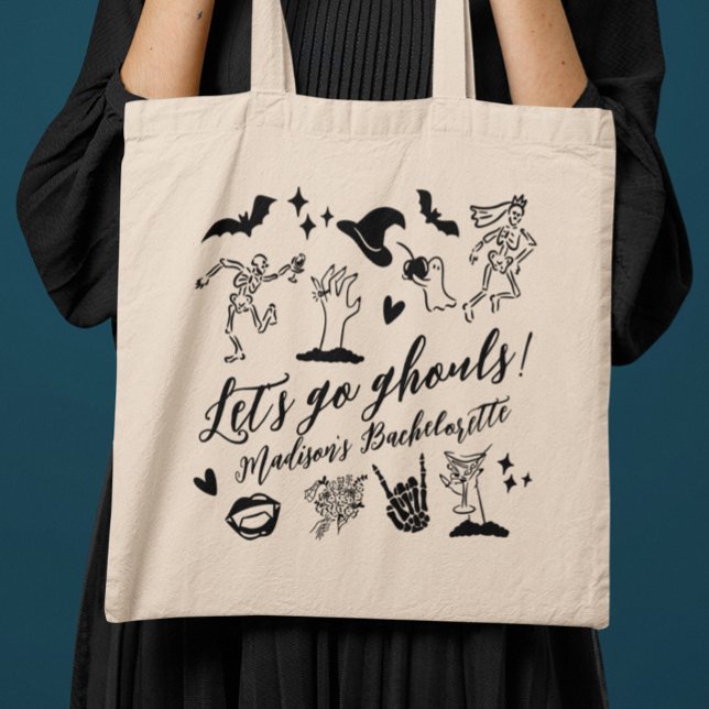 Bolsa Tote Let's Go Ghouls Spooky Whimsical Bachelorette (Criador carregado)