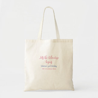 Bolsa Tote lets the adventure begins 30th birthday add name 