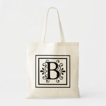 Letter B Monogram Tote Bag