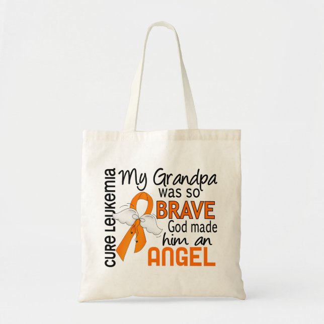 Bolsa Tote Leucemia do vovô do anjo 2 (Frente)