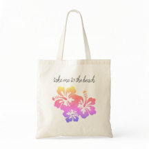Leve-me à praia Tropical Flor Tote Bag