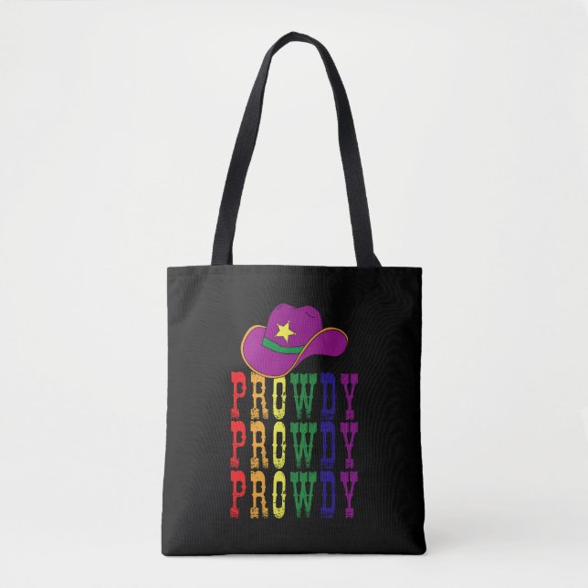 Bolsa Tote LGBT Rodeo Cowboy Howdy Gay Ocidental (Frente)