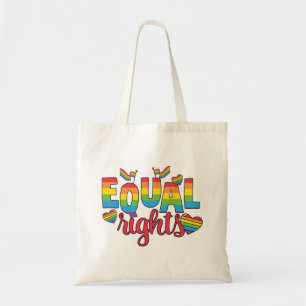 Bolsa Tote LGBTQ - Direitos iguais - Cores arco-íris