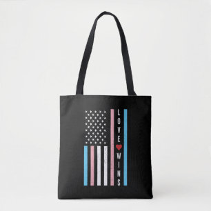 Bolsa Tote LGBTQ Transgender Pride Love ganha bandeira americ