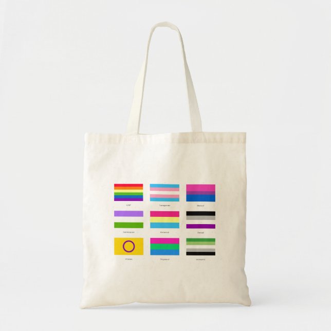 Bolsa Tote LGBTQIA Pride 9 x FLAGS Rainbow Awarts Chic C (Frente)