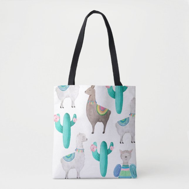 Bolsa Tote Lhamas Adoráveis (Frente)